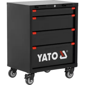   YATO Szerszámkocsi 4 fiókkal, 635 × 457 × 840 mm, golyóscsapágyas fióksínekkel (YT-08963)