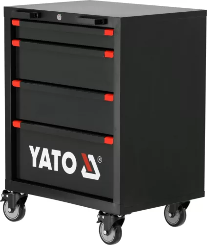 YATO Szerszámkocsi 4 fiókkal, 635 × 457 × 840 mm, golyóscsapágyas fióksínekkel (YT-08963)
