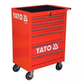   YATO Szerszámos műhelykocsi 6 fiókkal, csúszásmentes munkalappal és fióknyitás-gátlóval (YT-0913)