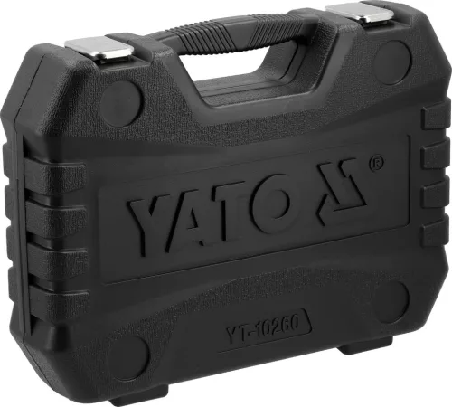 YATO Ütvecsavarozó dugókulcs és bitfej készlet 1/2” meghajtással, 64 részes (YT-10260)