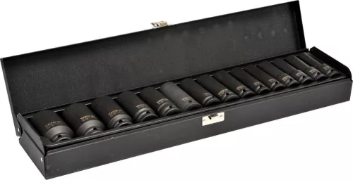 YATO Hosszú gépi dugókulcs készlet pneumatikus ütvecsavarozóhoz 1/2”, 10–32 mm, CrMo, 15 részes (YT-1055)