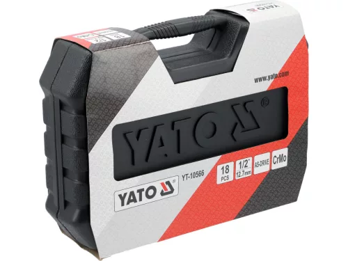 YATO 1/2" Levegős gépi dugókulcs készlet, 18 db-os,  1/2"  (YT-10566)