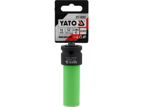 YATO Ütvecsavarozó kerékcsavar dugókulcs 15 mm, 1/2", 85 mm, alufelnihez (YT-10581)