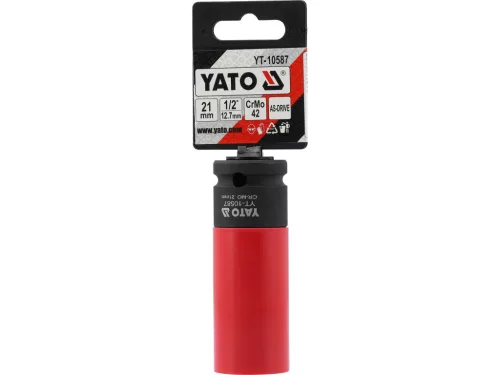 YATO Ütvecsavarozó kerékcsavar dugókulcs 21 mm, 1/2", 85 mm, alufelnihez (YT-10587)