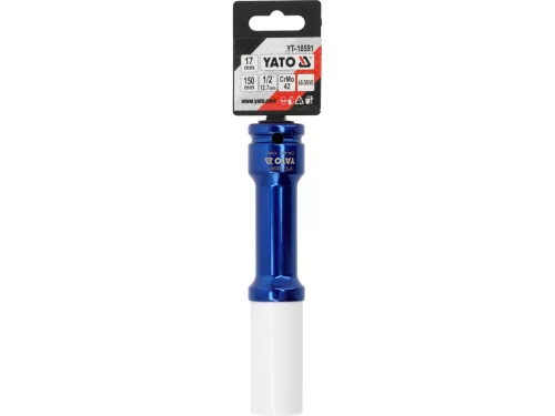YATO Hosszú ütvecsavarozó kerékcsavar dugókulcs 17 mm, 1/2", 150 mm, alufelnihez (YT-10591)