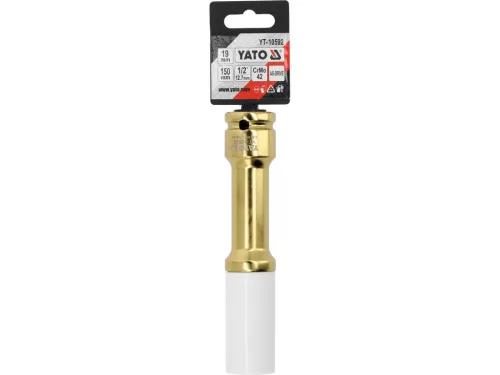 YATO Hosszú ütvecsavarozó kerékcsavar dugókulcs 19 mm, 1/2", 150 mm, alufelnihez (YT-10592)