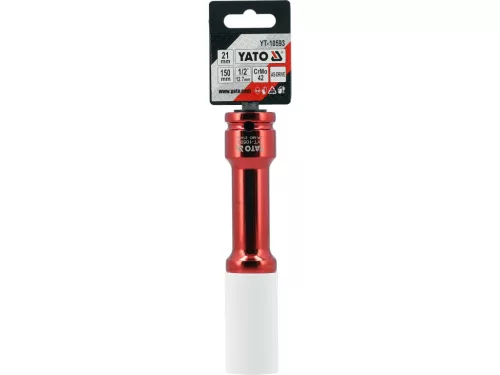 YATO Hosszú ütvecsavarozó kerékcsavar dugókulcs 21 mm, 1/2", 150 mm, alufelnihez (YT-10593)