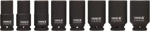 YATO Hosszú gépi dugókulcs készlet pneumatikus ütvecsavarozóhoz 3/4”, 22–41 mm, 8 részes (YT-1155)
