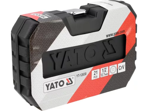 YATO  12 Szögű dugókulcs készlet, 1/2",  8-36 mm ig, 21 db-os (YT-12630)