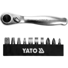   YATO Racsnis bitkészlet 1/4” meghajtással, PH–lapos–négyszög bitekkel, 11 részes (YT-14390)