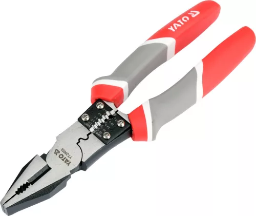 YATO Kombinált fogó blankoló és kábelvágó funkcióval, 220 mm, 1–6 mm² (YT-20050)