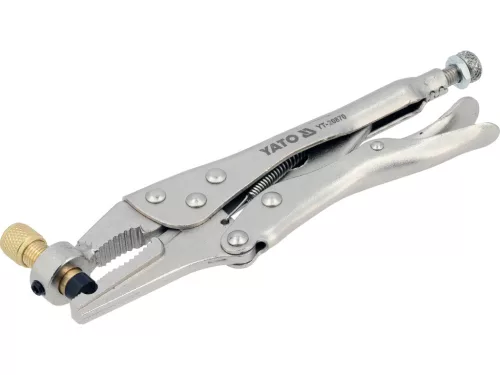 YATO Hűtőközeg-leeresztő fogó rézcsövekhez, 1/4" SAE szeleppel – Ø8 mm (YT-20870)