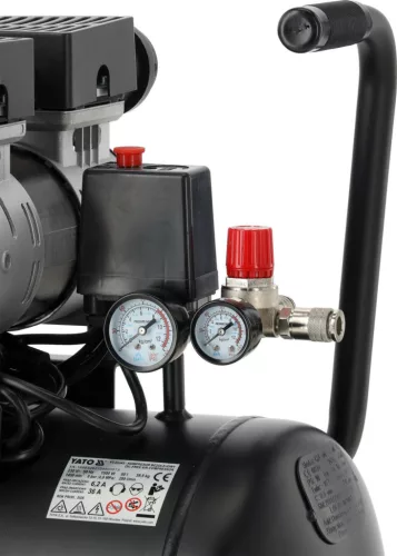 YATO Kompresszor 50 literes tartállyal, olajmentes csendes kivitel, 1,5 kW, 280 l/perc, 8 bar (YT-23345)