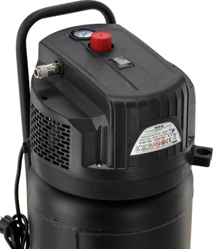 YATO Kompresszor 50 literes álló tartállyal, olajmentes rendszerrel, 1500 W, 220 l/perc, 10 bar (YT-23348)