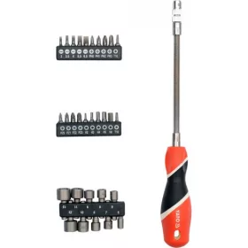   YATO Flexibilis csavarhúzó és bit készlet 31 részes, 1/4”, S2 bitekkel (YT-25972)