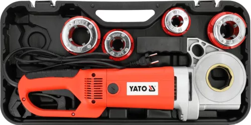 YATO Elektromos csőmenetvágó gép készlet acélcsőhöz, 1/2”–1-1/4”, 2230 W, 450 Nm (YT-29011)