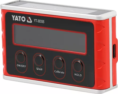 YATO Vízmérték digitális kijelzővel, mágneses talppal, 0–90°, ±0,1° (YT-30355)