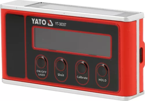 YATO Digitális zsebvízmérték lézerrel, 0–90°, 20 m, mágneses talppal (YT-30357)