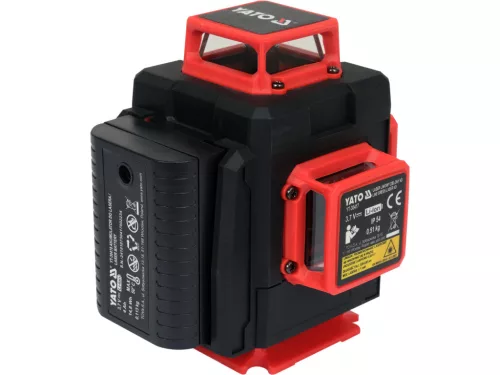 YATO 4D A+ Vonallézer 1/4", zöld, IP54, 520-530nm, 30m (2x4,0Ah/3,7V) + mini állvány   16 LÉZERVONAL (YT-30417)