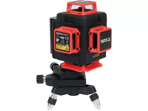 YATO 4D A+ Vonallézer 1/4", zöld, IP54, 520-530nm, 30m (2x4,0Ah/3,7V) + mini állvány   16 LÉZERVONAL (YT-30417)