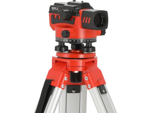 YATO Optikai geodéziai szintező tartozékokkal 32x-os optikai szintező + 5 méteres mérőléc + állvány  (YT-30553)
