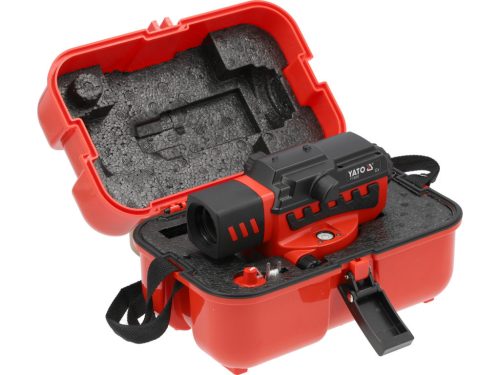 YATO Optikai geodéziai szintező tartozékokkal 32x-os optikai szintező + 5 méteres mérőléc + állvány  (YT-30553)