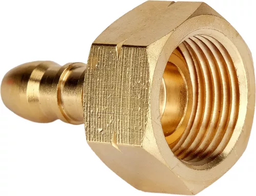 YATO Gázpalack csatlakozó tömlőcsonkkal, sárgaréz, 21,8 mm balmenet, 9–10 mm-es gáztömlőhöz (YT-36803)