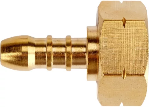 YATO Gázpalack csatlakozó tömlőcsonkkal, sárgaréz, 21,8 mm balmenet, 9–10 mm-es gáztömlőhöz (YT-36803)
