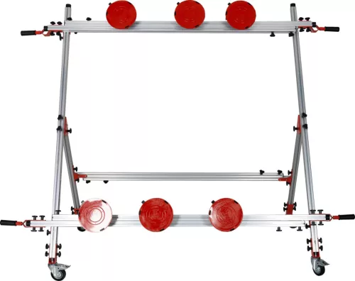 YATO ÜVEGlap TARTÓ-SZÁLLÍTÓ ÁLLVÁNY 6 db TAPADÓ TAPPANCCSAL, 1600 x 3600 mm, 150 kg-ig (YT-37090)