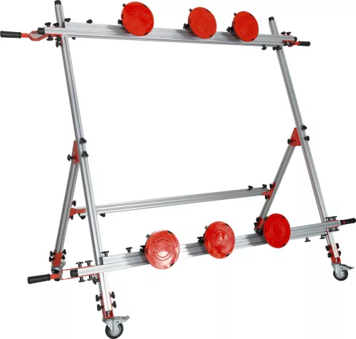 YATO ÜVEGlap TARTÓ-SZÁLLÍTÓ ÁLLVÁNY 6 db TAPADÓ TAPPANCCSAL, 1600 x 3600 mm, 150 kg-ig (YT-37090)