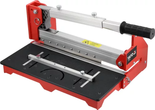 YATO Laminált- és vinyl padlóvágó 300 mm, max. 16 mm vastagsághoz, 0–90° szögvágással (YT-37305)