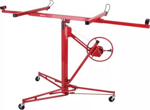 YATO Gipszkarton lapemelő 68 kg, 1,4–3,4 m munkamagasság, kézi emelőmechanizmussal (YT-37460)