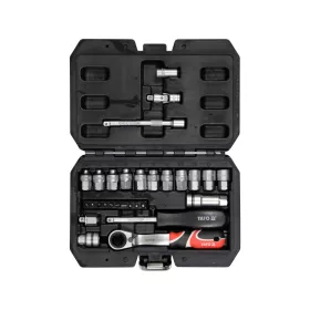   YATO NYITOTT DUGÓKULCS KÉSZLET 29 RÉSZES 1/4" SPLINE (YT-38650)