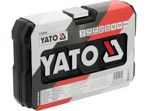 YATO Szerszámkészlet 34 db-os, 1/4", 3/8" hajtószár (YT-38700)