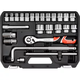   YATO Dugókulcs készlet 25 részes 1/2": 10-24 mm CrV (YT-38741)