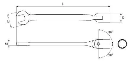 YATO Flexibilis dugókulcs 19mm (YT-4957)
