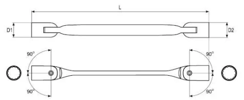 YATO Flexibilis dugókulcs 14X15mm (YT-4964)