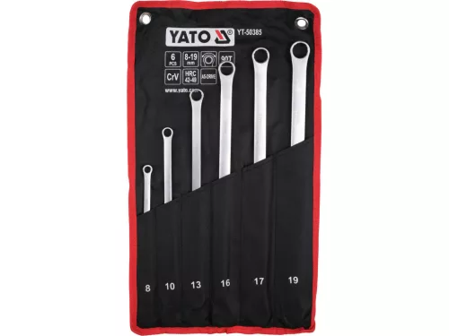 YATO Extra hosszú racsnis csillagkulcs készlet 8–19 mm, 90 fogas, 6 részes (YT-50385)