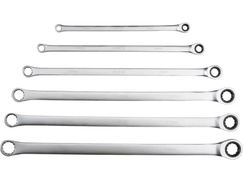 YATO Extra hosszú racsnis csillagkulcs készlet 8–19 mm, 90 fogas, 6 részes (YT-50385)