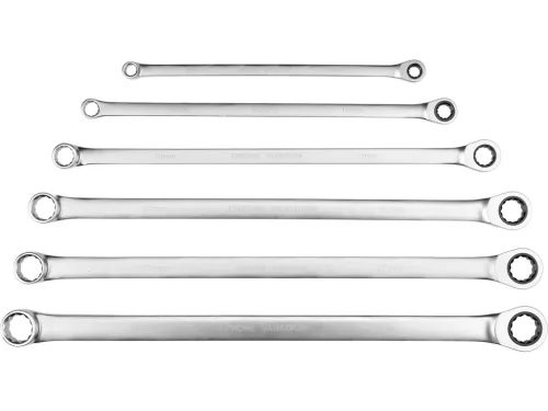 YATO Extra hosszú racsnis csillagkulcs készlet 8–19 mm, 90 fogas, 6 részes (YT-50385)
