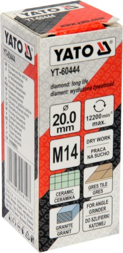 YATO Gyémánt lyukfúró kerámia gránit 20mm (YT-60444)