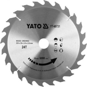   YATO Fűrésztárcsa fához 255 x 30 x 2,0 mm / 24T (YT-60731)