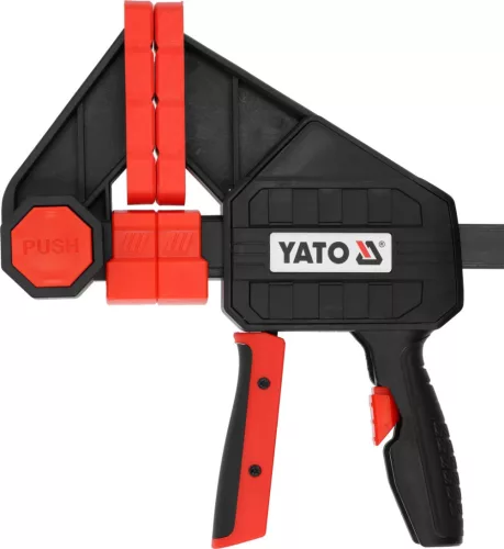 YATOGyorsszorító 150 × 100 mm, 270 kg szorítóerő, egykezes, C45 acél sín (YT-63880)