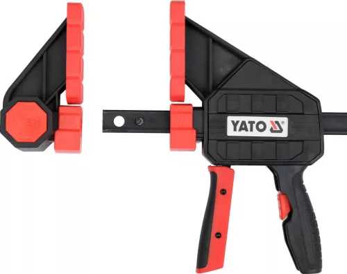 YATO Gyorsszorító 450 mm, 270 kg szorítóerő, 100 mm pofamélység, C45 acél sín (YT-63884)