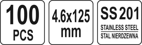 YATO Fém bilincsek 4.6X125mm100db (YT-70560)