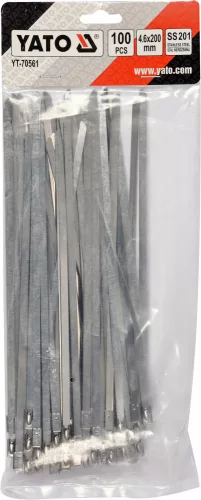 YATO Kábelkötegelő rozsdamentes acélból 4,6 × 200 mm, 100 db (YT-70561)