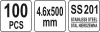 YATO Rozsdamentes acél kábelkötegelő 4,6 × 500 mm, 100 db (YT-70567)