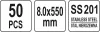 YATO Rozsdamentes acél kábelkötegelő 8 × 550 mm, 50 db (YT-70587)