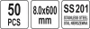 YATO Rozsdamentes acél kábelkötegelő 8 × 600 mm, 50 db (YT-70588)