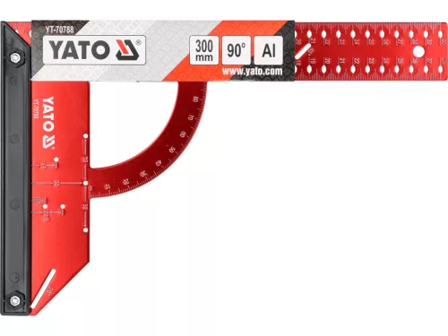 YATO Alumínium derékszög mérővonalzó 300 mm, szögmérő funkcióval (YT-70788)